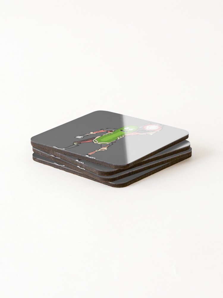 Alternate view of Pickle Rick with the Laser Blaster Coasters (Set of 4)