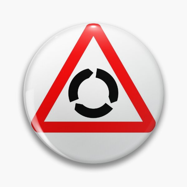 Item preview, Roundabout Ahead British Road Sign designed and sold by LoveOfMaps.