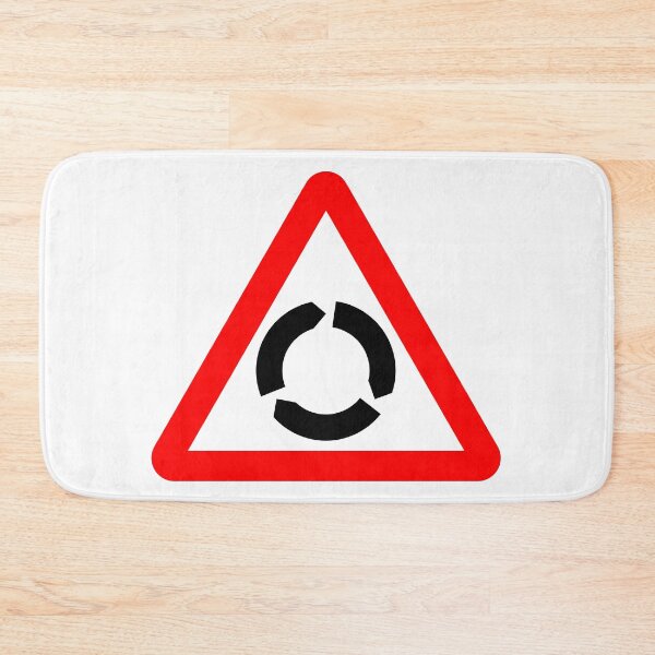 Item preview, Roundabout Ahead British Road Sign designed and sold by LoveOfMaps.