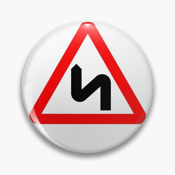 Item preview, Double Bend Ahead British Road Sign designed and sold by LoveOfMaps.