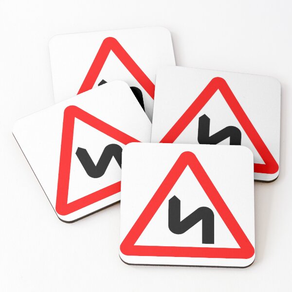 Item preview, Double Bend Ahead British Road Sign designed and sold by LoveOfMaps.