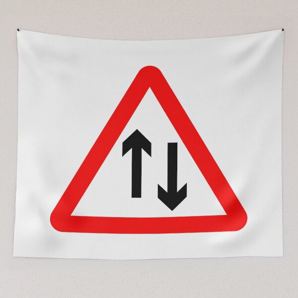 Item preview, Two-Way Traffic British Road Sign designed and sold by LoveOfMaps.
