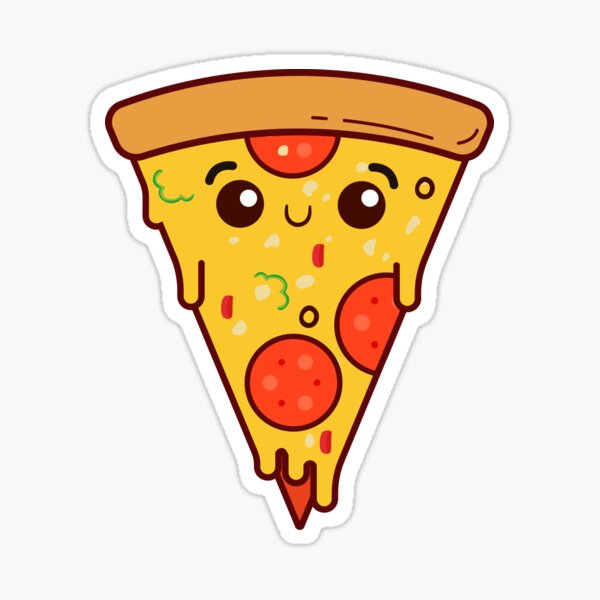 Cute Cheesy Pizza Slice Sticker By Lightsonfire Redbubble