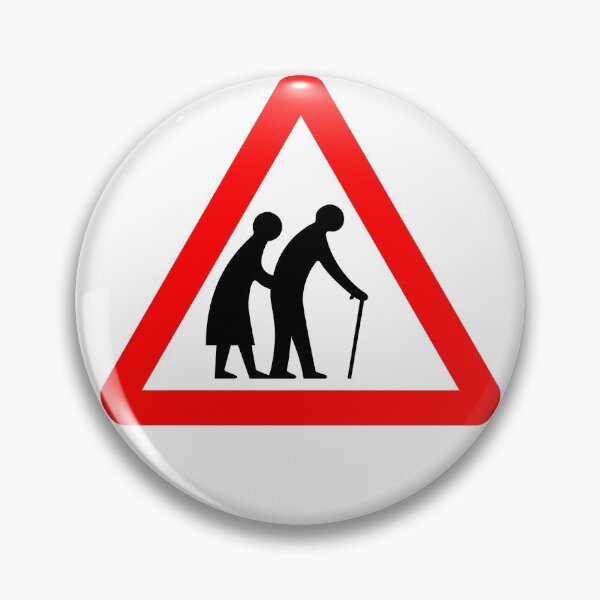 Item preview, Frail or Disabled Pedestrians Ahead British Road Sign designed and sold by LoveOfMaps.