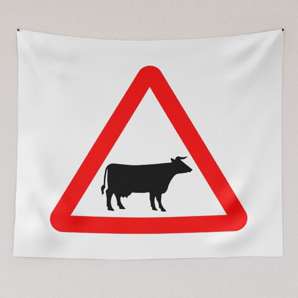 Item preview, Cattle Ahead British Road Sign designed and sold by LoveOfMaps.