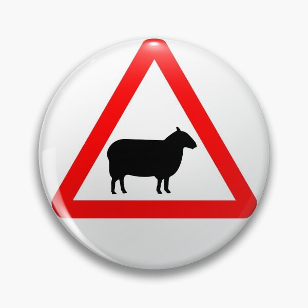 Item preview, Sheep Ahead British Road Sign designed and sold by LoveOfMaps.