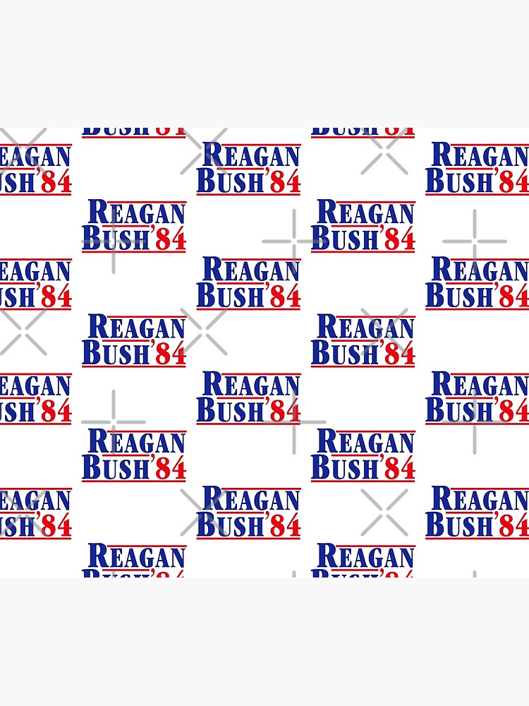 Discover Reagan Bush '84 1984 Presidential Run Nostalgia Retro Voting Design Tapestry