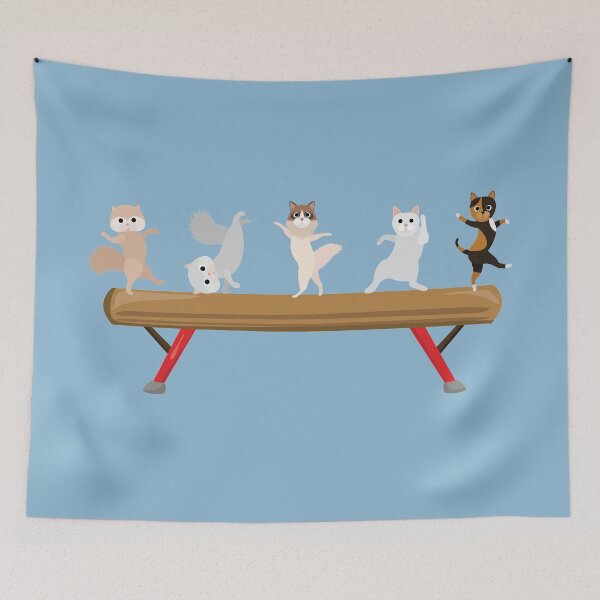 Item preview, Gymnastics Cats on Beam designed and sold by aprincessinsp.
