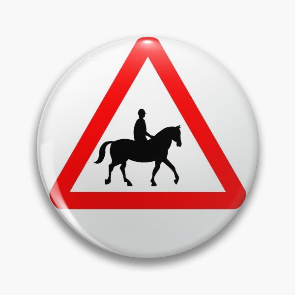 Item preview, Accompanied Horses Ahead British Road Sign designed and sold by LoveOfMaps.