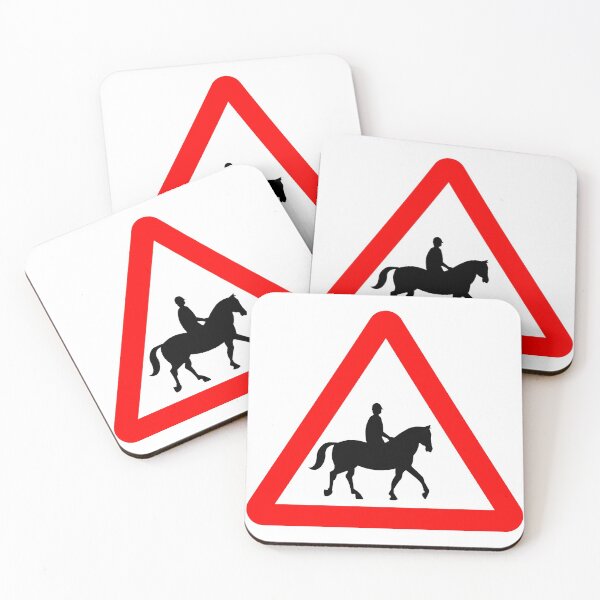 Item preview, Accompanied Horses Ahead British Road Sign designed and sold by LoveOfMaps.