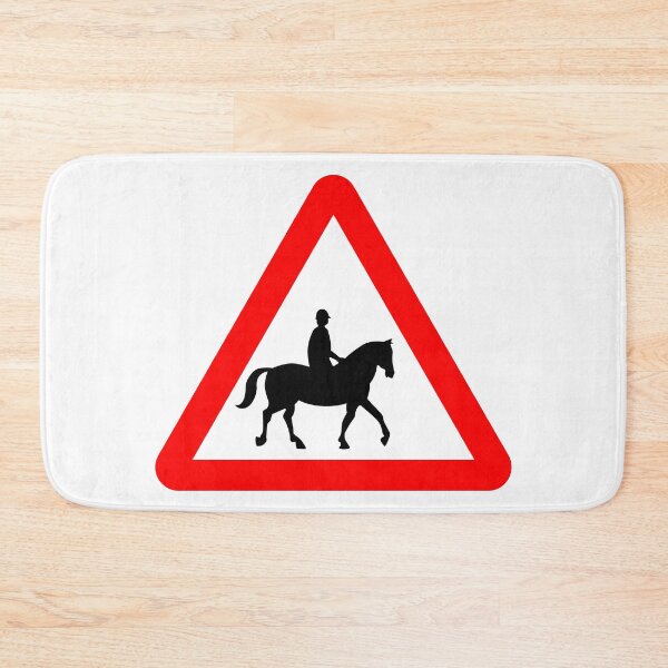 Item preview, Accompanied Horses Ahead British Road Sign designed and sold by LoveOfMaps.