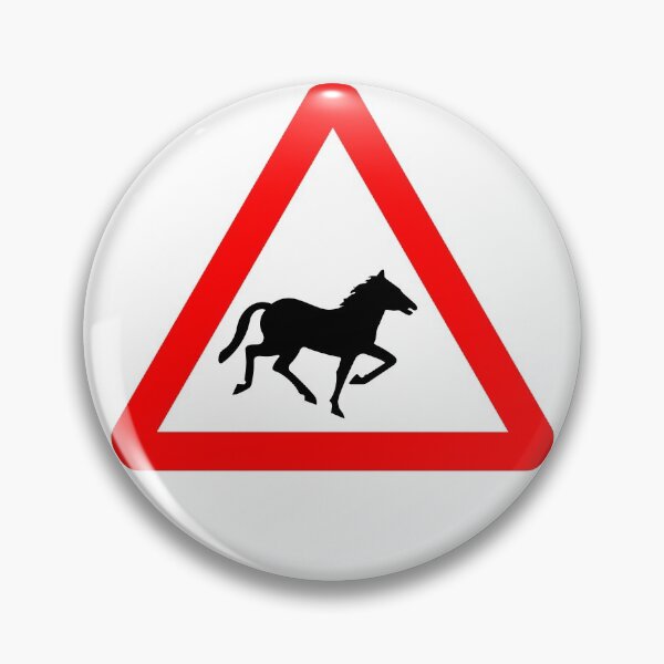 Item preview, Wild Horses Ahead British Road Sign designed and sold by LoveOfMaps.