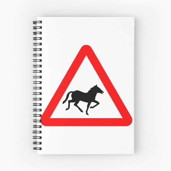 Item preview, Wild Horses Ahead British Road Sign designed and sold by LoveOfMaps.