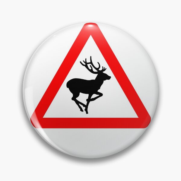 Item preview, Wild Animals Ahead British Road Sign designed and sold by LoveOfMaps.