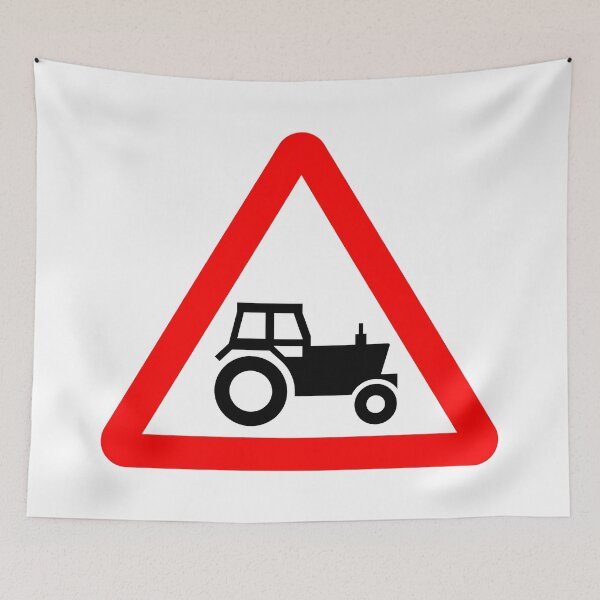 Item preview, Agricultural vehicles likely to be in road ahead British Road Sign designed and sold by LoveOfMaps.