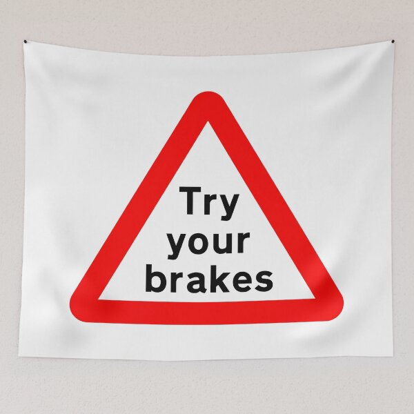 Item preview, Risk of brake failure British Road Sign designed and sold by LoveOfMaps.