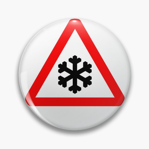 Item preview, Risk of ice or packed snow British Road Sign designed and sold by LoveOfMaps.