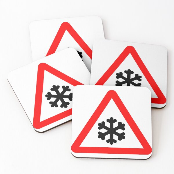 Item preview, Risk of ice or packed snow British Road Sign designed and sold by LoveOfMaps.