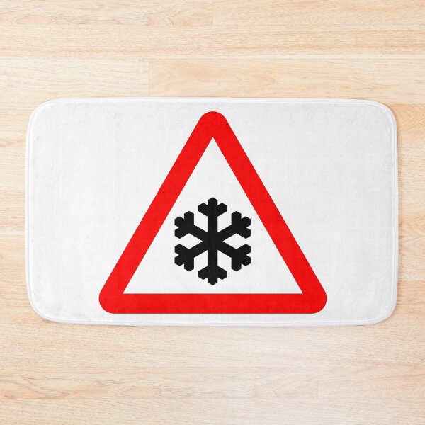 Item preview, Risk of ice or packed snow British Road Sign designed and sold by LoveOfMaps.