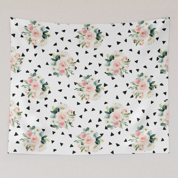 Item preview, Pink Roses and Triangle Dots designed and sold by aprincessinsp.