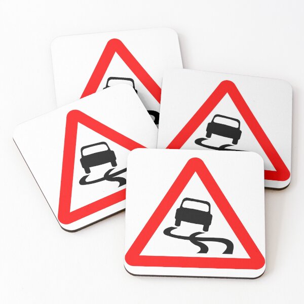 Item preview, Slippery road ahead British Road Sign designed and sold by LoveOfMaps.