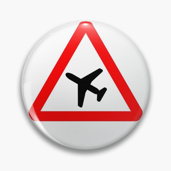 Item preview, Low flying aircraft or sudden aircraft noise likely ahead British Road Sign designed and sold by LoveOfMaps.