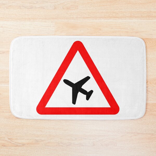 Item preview, Low flying aircraft or sudden aircraft noise likely ahead British Road Sign designed and sold by LoveOfMaps.
