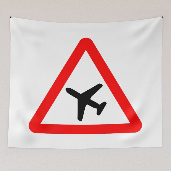Item preview, Low flying aircraft or sudden aircraft noise likely ahead British Road Sign designed and sold by LoveOfMaps.
