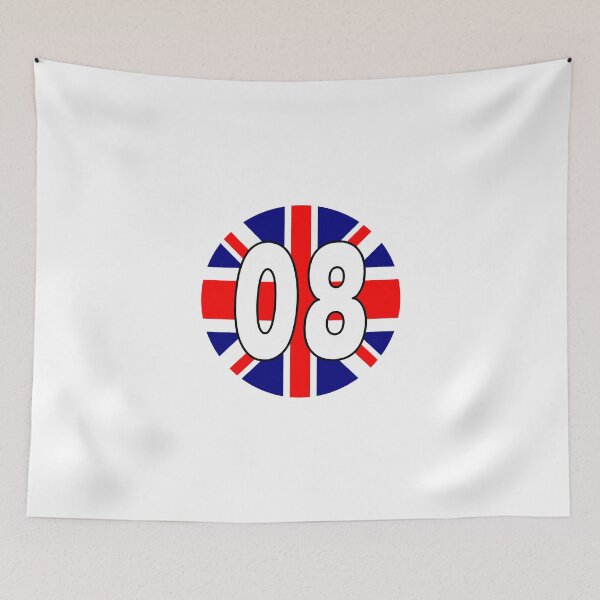 Item preview, UK flag with number 08 - zero eight designed and sold by AllShirts21.