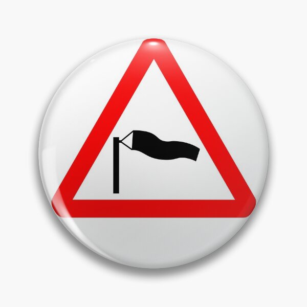 Item preview, Side winds likely ahead British Road Sign designed and sold by LoveOfMaps.