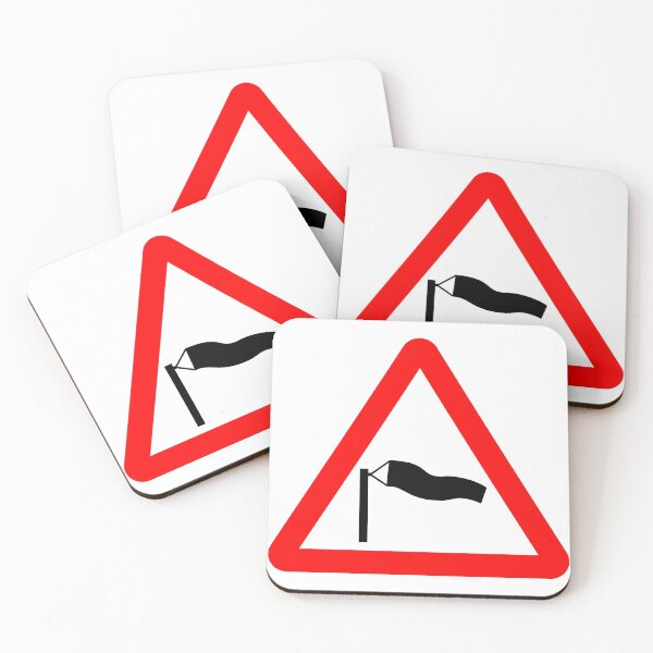Item preview, Side winds likely ahead British Road Sign designed and sold by LoveOfMaps.