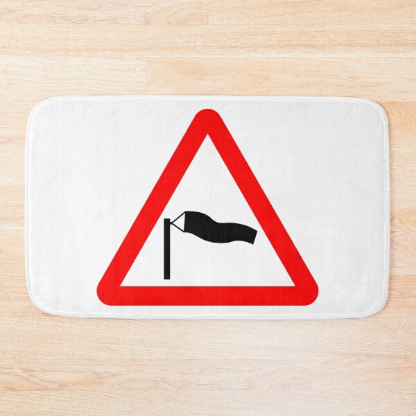 Item preview, Side winds likely ahead British Road Sign designed and sold by LoveOfMaps.