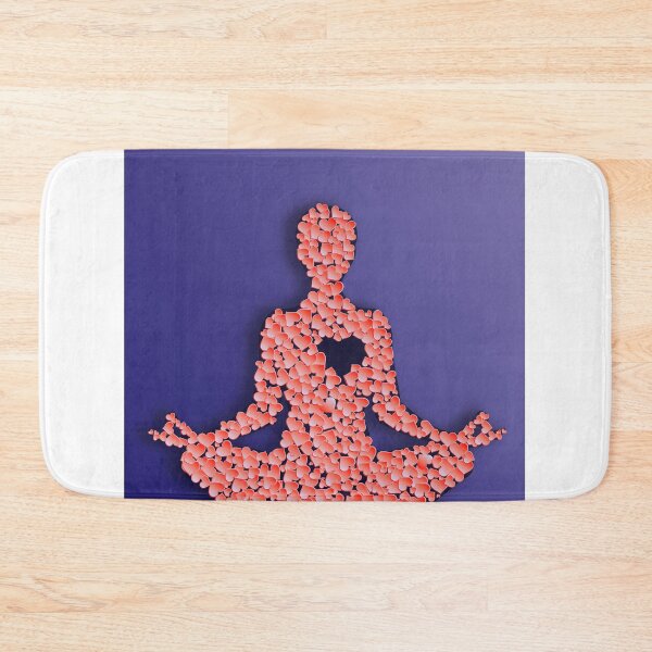 Item preview, Iconos de siluetas de yoga, arte de siluetas, ilustración de corazones dibujada a mano. Silueta aislada de una mujer sentada en posición de loto de yoga. designed and sold by vilma3000.