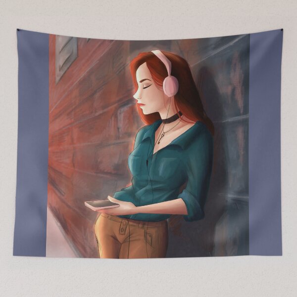 Item preview, Profile of a Girl Listening to Music designed and sold by lillykdesigns.