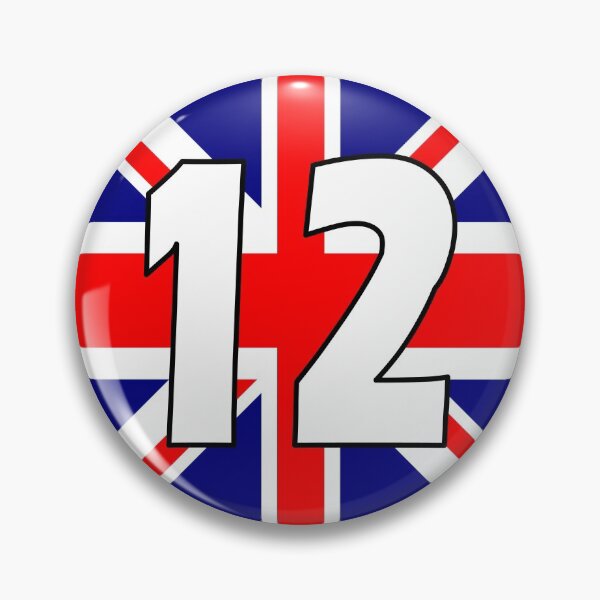 Item preview, UK flag with number 12 - twelve designed and sold by AllShirts21.