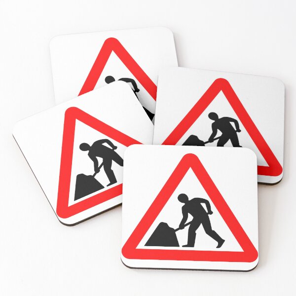 Item preview, Road works ahead British Road Sign designed and sold by LoveOfMaps.