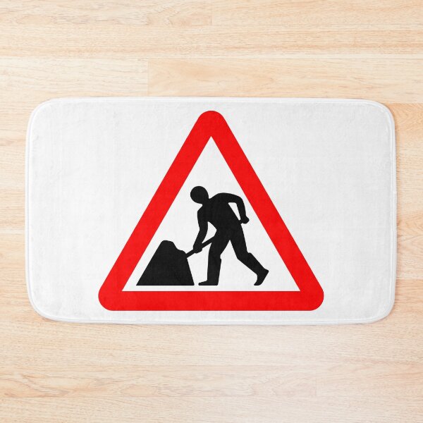 Item preview, Road works ahead British Road Sign designed and sold by LoveOfMaps.