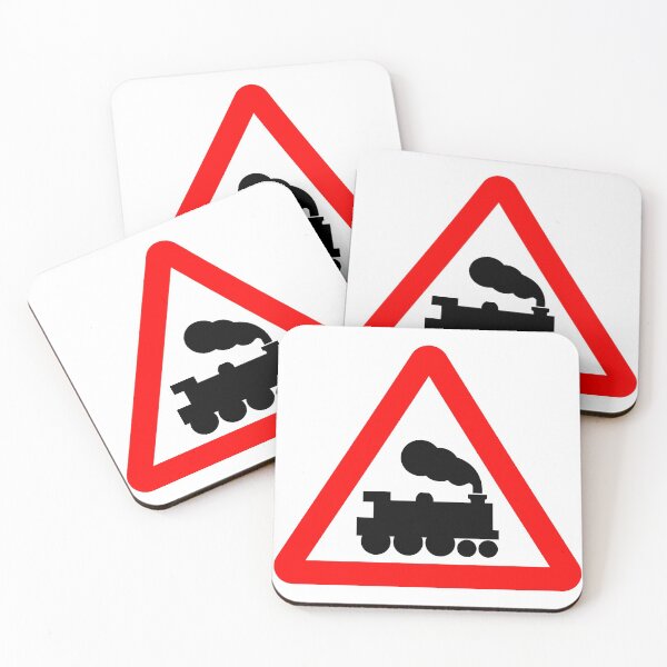 Item preview, Railway level crossing ahead British Road Sign designed and sold by LoveOfMaps.