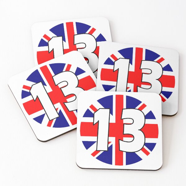 Item preview, UK flag with number 13 - thirteen designed and sold by AllShirts21.