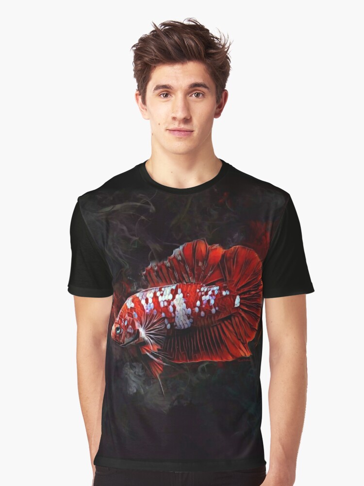 Graphic T-Shirt | One Fish Two Fish Redshift Blueshift by Hail Sagan - Black - Medium - Classic T-shirts - Full Front Graphic - Society6