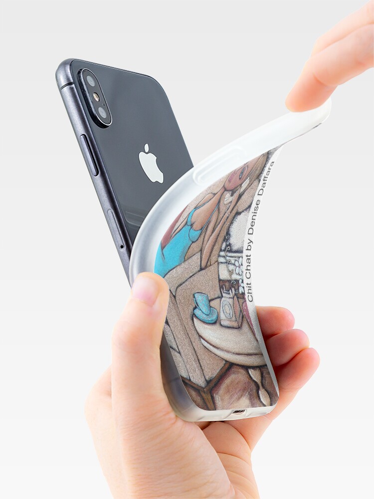 Alternate view of Chit Chat on the phone iPhone Case
