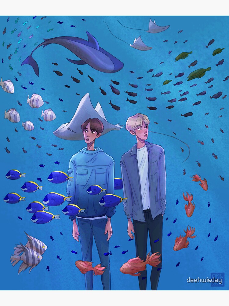 "Doyoung and Jungwoo at the Aquarium" Sticker for Sale by daehwisday