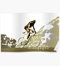 retro FAUSTO COPPI Tour de France cycling poster Poster