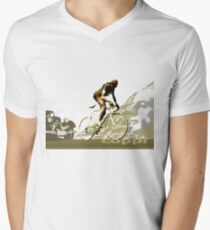 retro FAUSTO COPPI Tour de France cycling poster Men's V-Neck T-Shirt