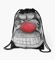 The Creepy Clown Drawstring Bag