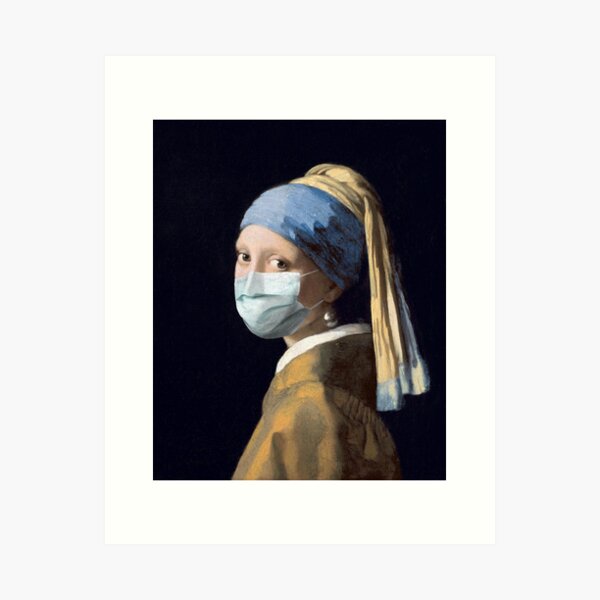 Coronavirus Girl with a Pearl Earring Art Print