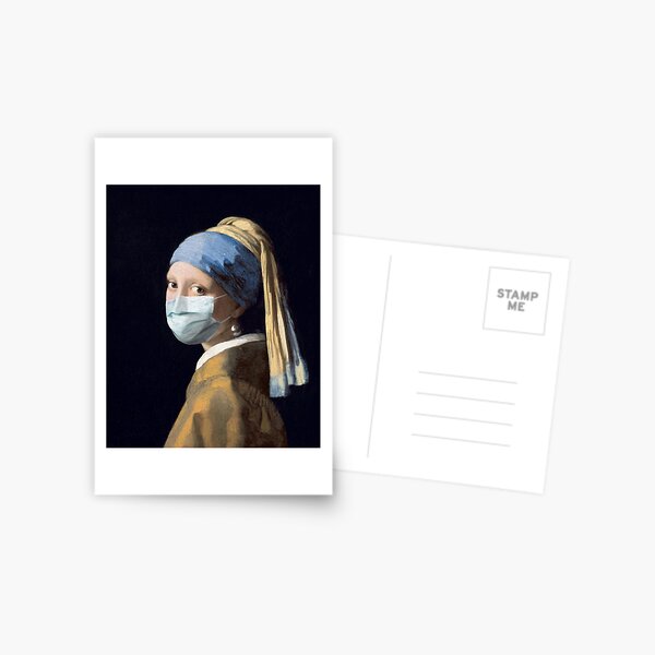 Coronavirus Girl with a Pearl Earring Postcard