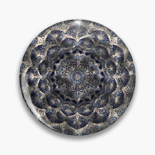 Item preview, Silverstar Mandalaflower on navy blue jeans designed and sold by pearlposition.