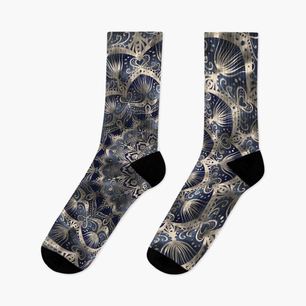 Item preview, Silverstar Mandalaflower on navy blue jeans designed and sold by pearlposition.
