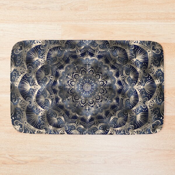Item preview, Silverstar Mandalaflower on navy blue jeans designed and sold by pearlposition.